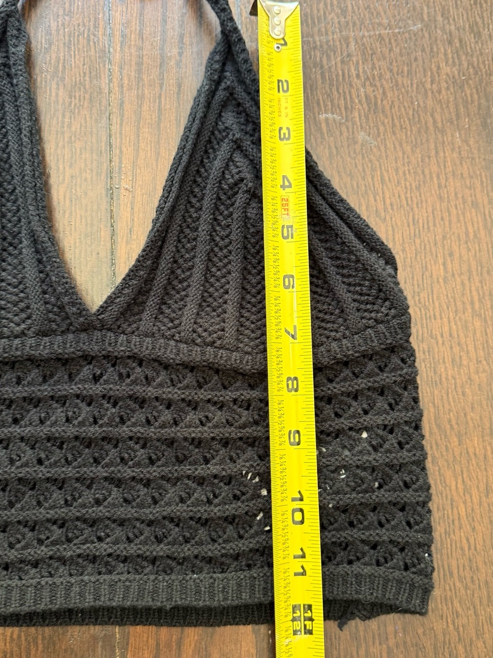 SHEIN Black Crochet Halter Crop Top small - Picture 4 of 5